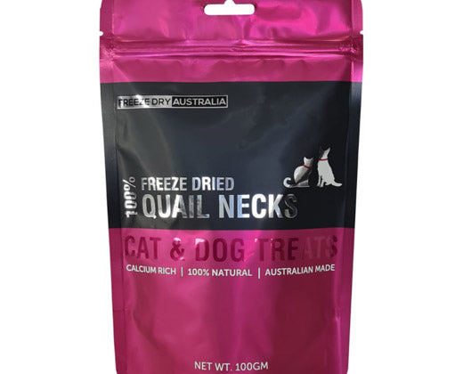 Freeze Dried Quail Necks 100G